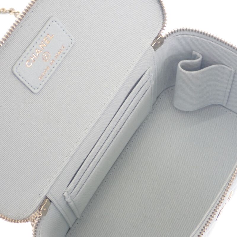 Chanel Vanity Chain Shoulder Ap2199 2WAY Bag Lambskin Light Blue Gold Hardware