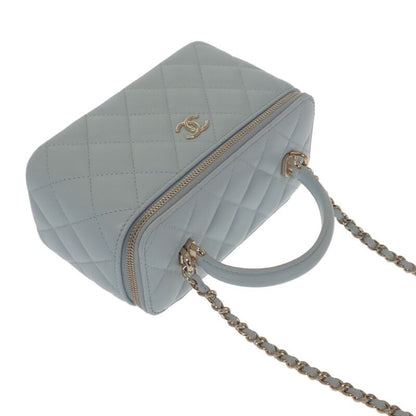 Chanel Vanity Chain Shoulder Ap2199 2WAY Bag Lambskin Light Blue Gold Hardware