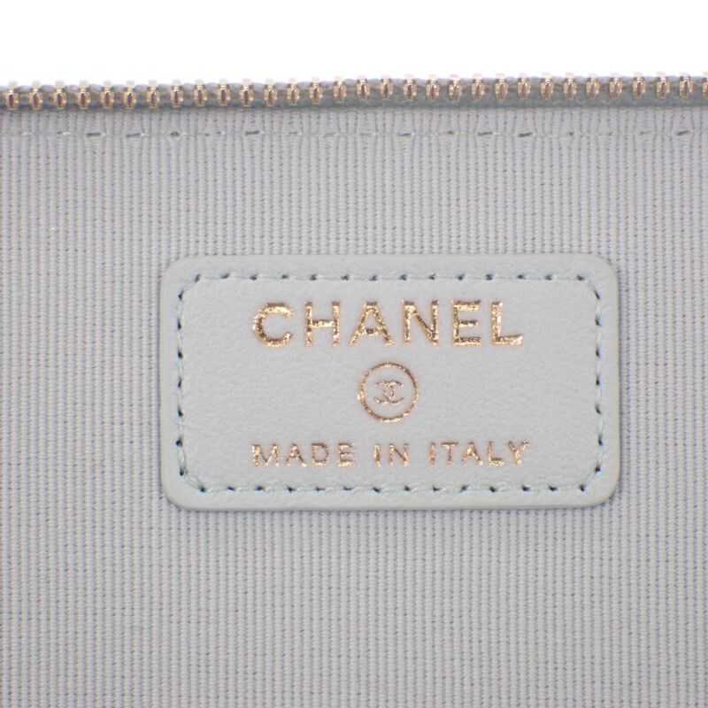 Chanel Vanity Chain Shoulder Ap2199 2WAY Bag Lambskin Light Blue Gold Hardware