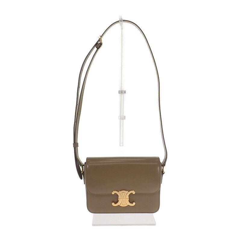 Celine Teen Triomphe Bag 188423bf4.18bz Shoulder Bag Calf Dark Sepia Khaki Gold