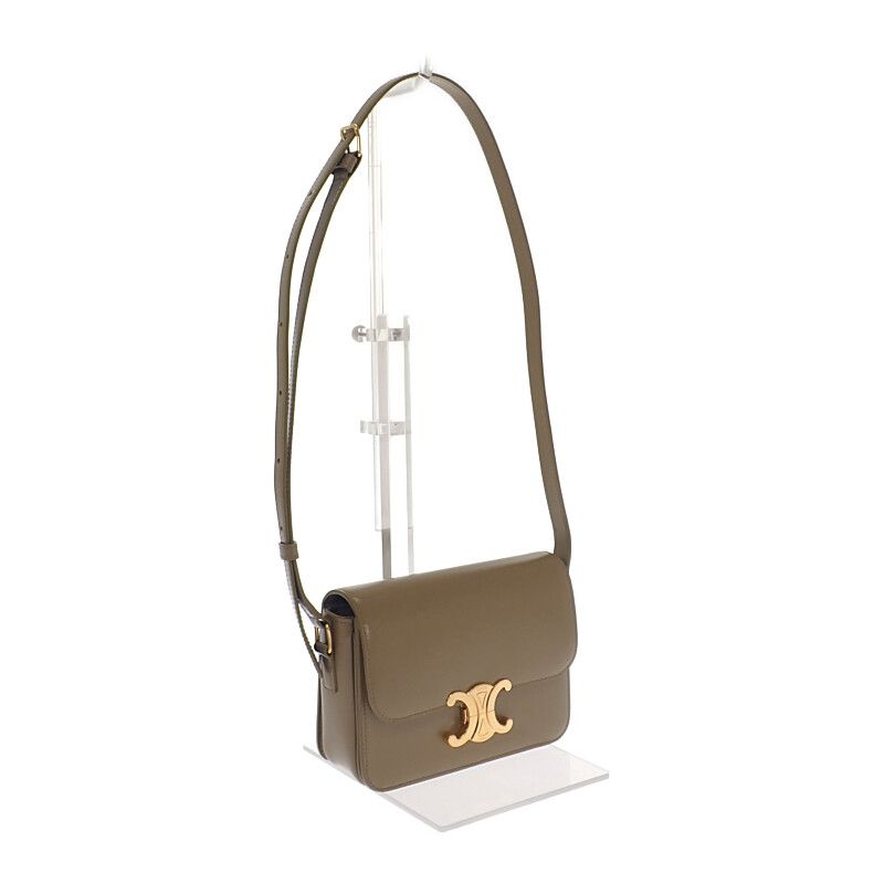 Celine Teen Triomphe Bag 188423bf4.18bz Shoulder Bag Calf Dark Sepia Khaki Gold