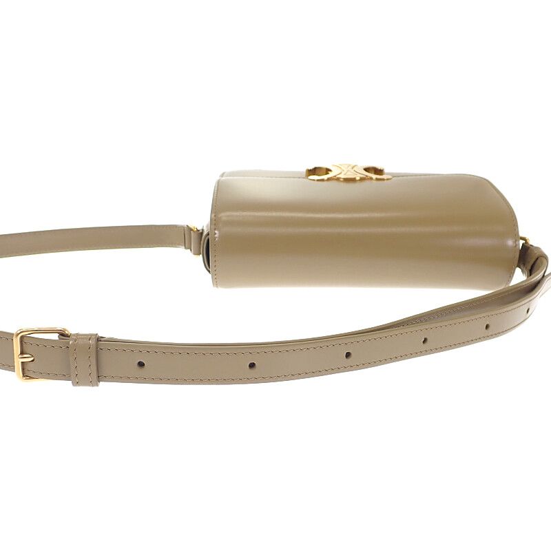 Celine Teen Triomphe Bag 188423bf4.18bz Shoulder Bag Calf Dark Sepia Khaki Gold