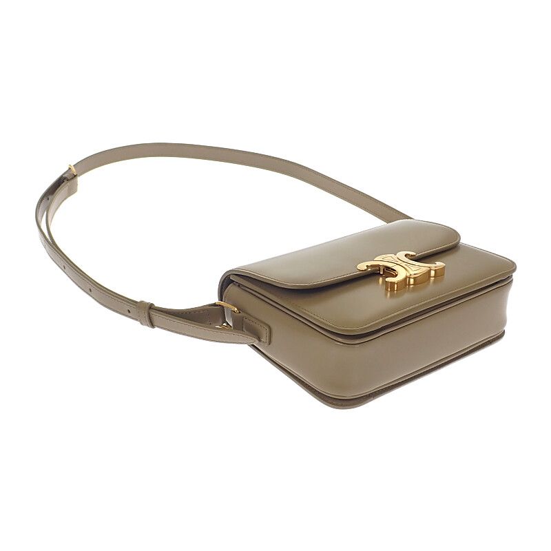 Celine Teen Triomphe Bag 188423bf4.18bz Shoulder Bag Calf Dark Sepia Khaki Gold
