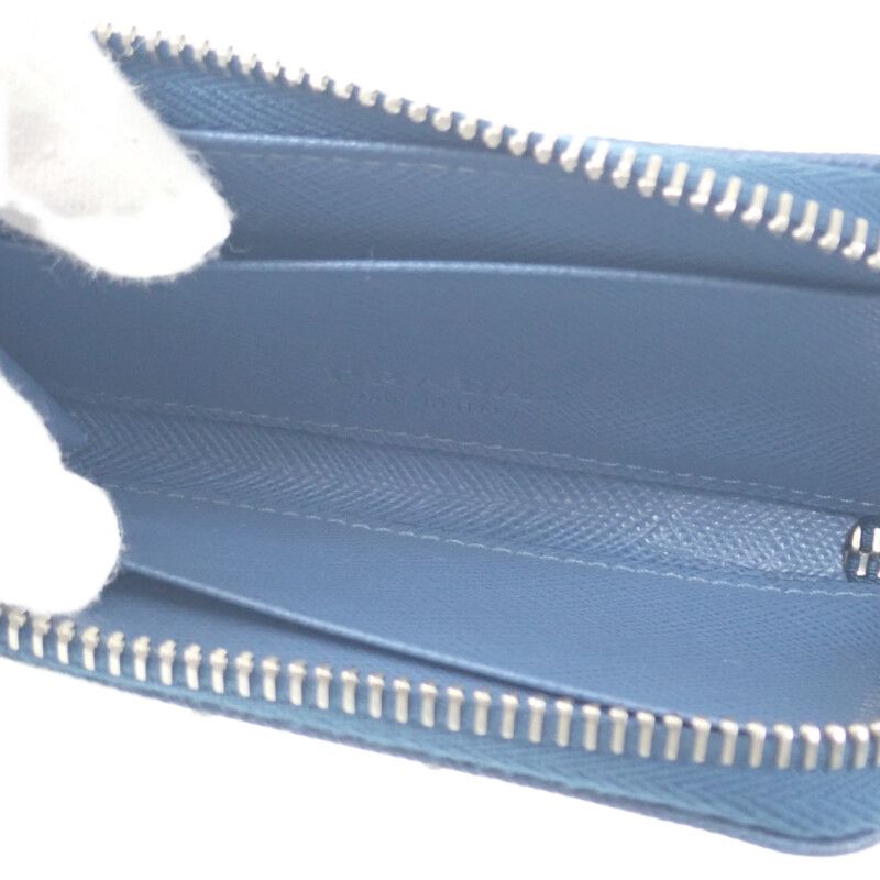 Prada Leather Key Ring 2tt085 Key Case Saffiano Blue Men Ladies Unisex [A Rank