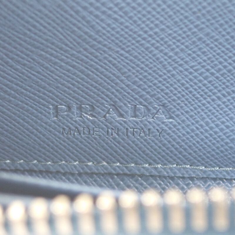 Prada Leather Key Ring 2tt085 Key Case Saffiano Blue Men Ladies Unisex [A Rank