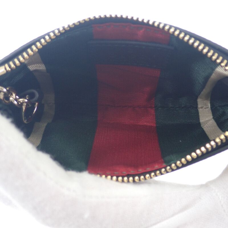 Gucci Key Case 819113 Coin Case Polyurethane Brown Gold Hardware Ladies GG