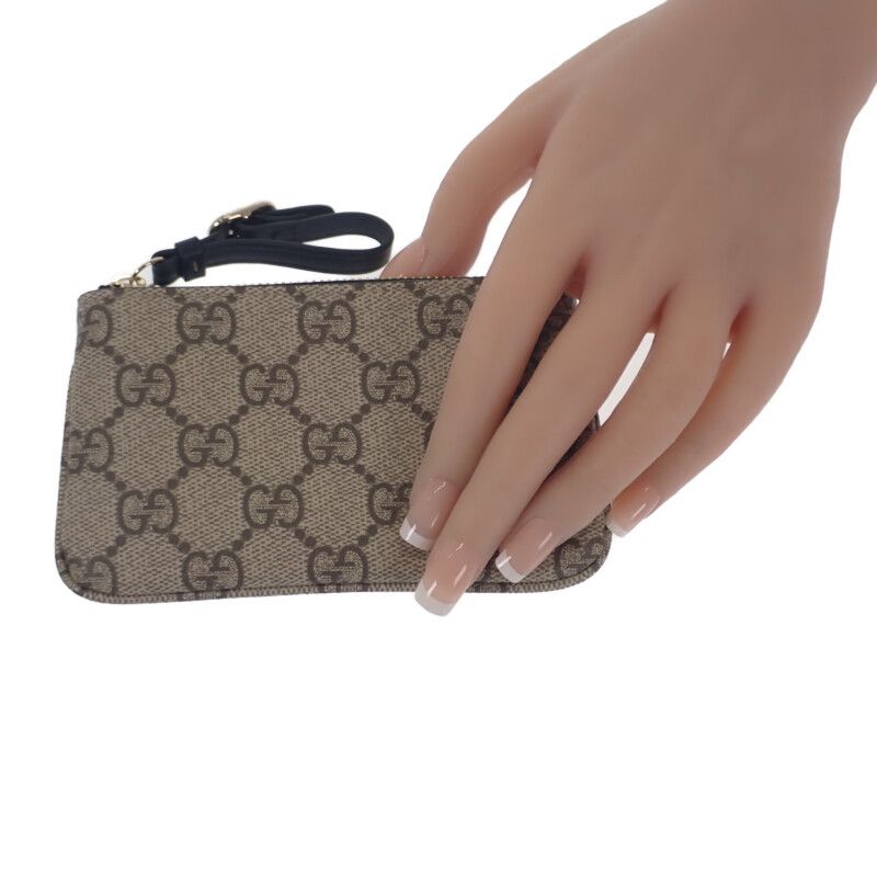 Gucci Key Case 819113 Coin Case Polyurethane Brown Gold Hardware Ladies GG