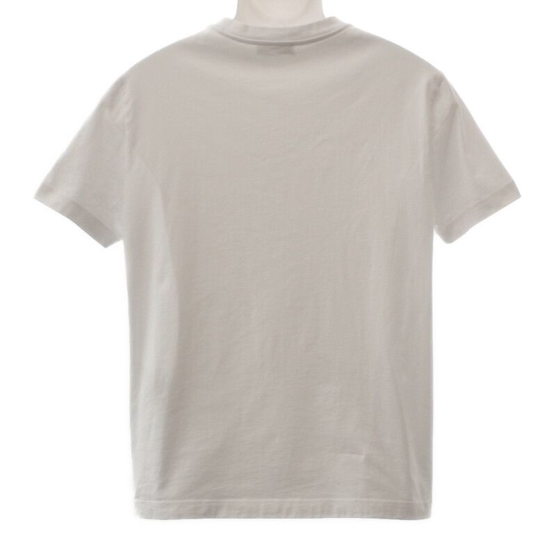 Prada Logo L Ujn555_r182_125e Short Sleeve T-shirt Cotton White Men's Embroidery