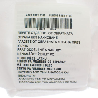 Prada Logo L Ujn555_r182_125e Short Sleeve T-shirt Cotton White Men's Embroidery