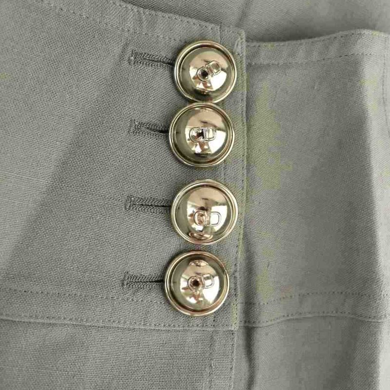 Christian DIOR Rayon Linen Skirt Wrap Skirt Tight Skirt Knee Length M Grey DF -