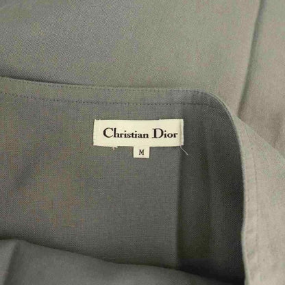 Christian DIOR Rayon Linen Skirt Wrap Skirt Tight Skirt Knee Length M Grey DF -