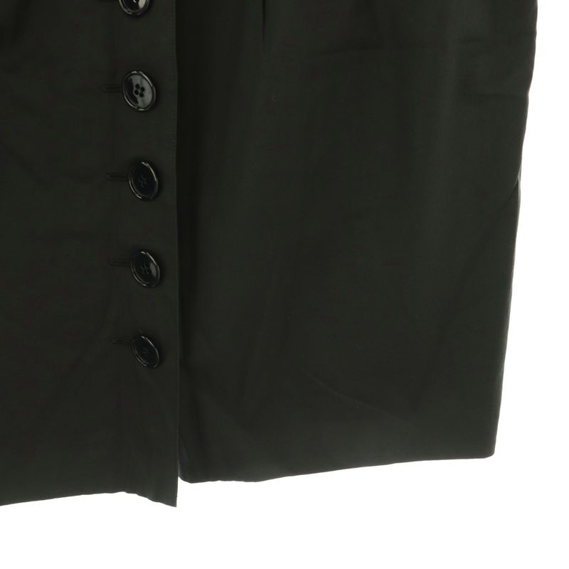 Christian DIOR Front Button Tucked Skirt Tight Skirt Knee Length M Black DF -