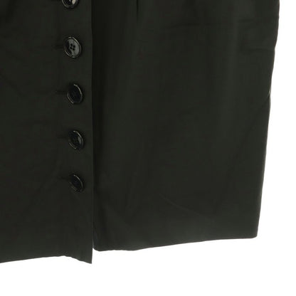 Christian DIOR Front Button Tucked Skirt Tight Skirt Knee Length M Black DF -