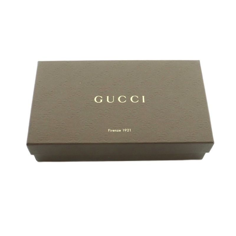 Gucci Interlocking G Long Wallet Fold Change Purse Flap Leather Brown 251724 MI