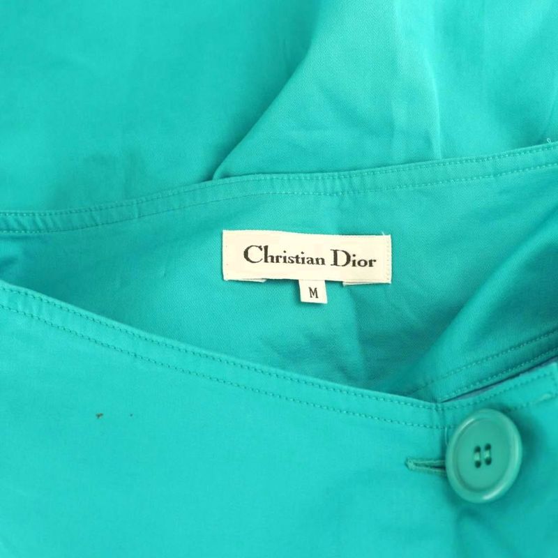 Christian DIOR Front Button Tucked Skirt Tight Skirt Knee Length M Blue DF - OS