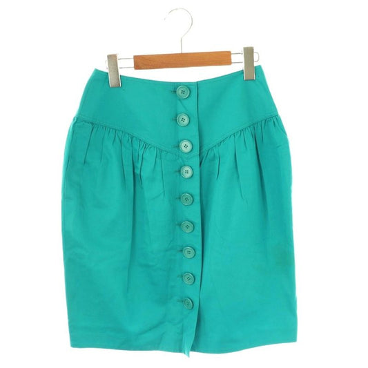 Christian DIOR Front Button Tucked Skirt Tight Skirt Knee Length M Blue DF - OS