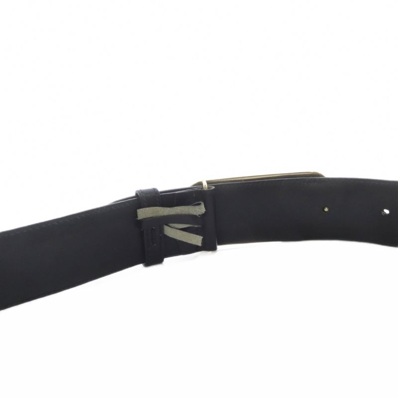 Celine Carriage Hardware Belt Leather Black Gold Color