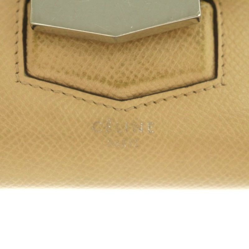 Celine Trotter Large Flap Wallet Long Wallet Coin Purse Flap Beige MI - SH