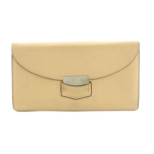 Celine Trotter Large Flap Wallet Long Wallet Coin Purse Flap Beige MI - SH