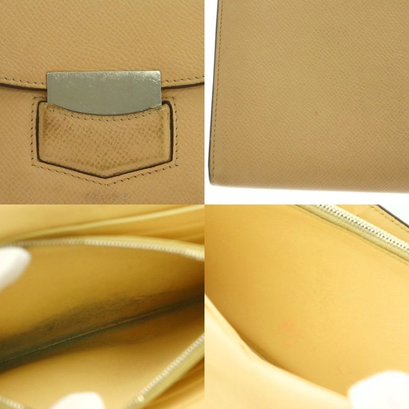 Celine Trotter Large Flap Wallet Long Wallet Coin Purse Flap Beige MI - SH