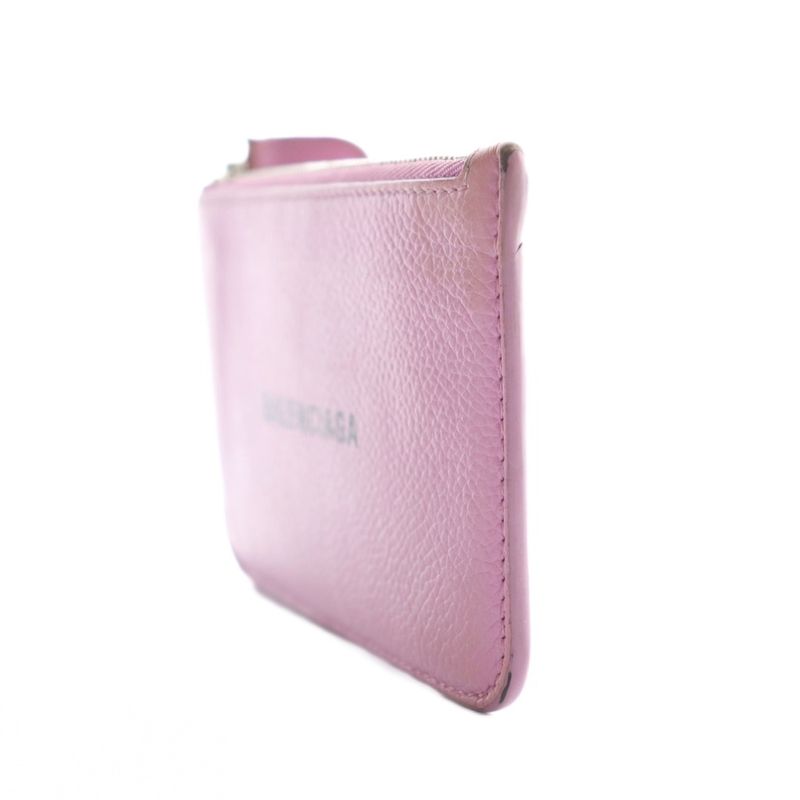 Balenciaga Fragment Case Coin Card Wallet Leather Logo Pink 637130 SS - OS
