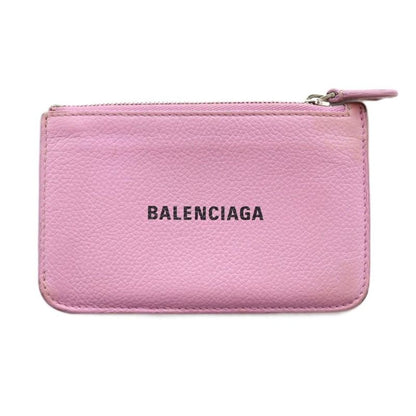 Balenciaga Fragment Case Coin Card Wallet Leather Logo Pink 637130 SS - OS