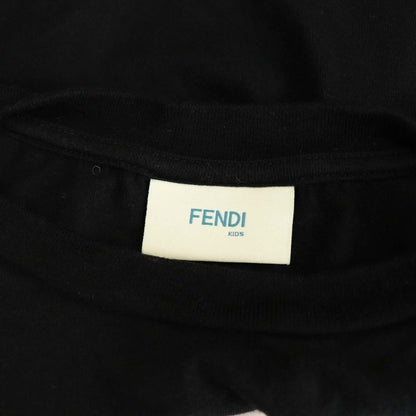 Fendi Kids Zucca Pattern Short Sleeve Cropped T-shirt Cut And Sewn 12+ Black