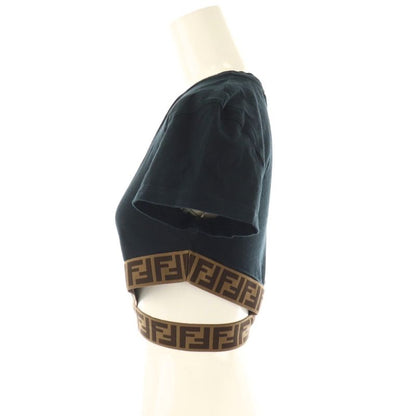 Fendi Kids Zucca Pattern Short Sleeve Cropped T-shirt Cut And Sewn 12+ Black