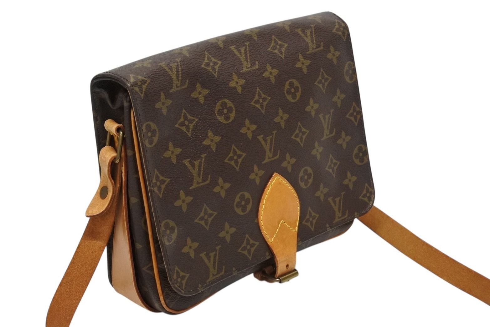 Louis Vuitton Cartouchiere GM Shoulder Bag Monogram Canvas Brown — view 3