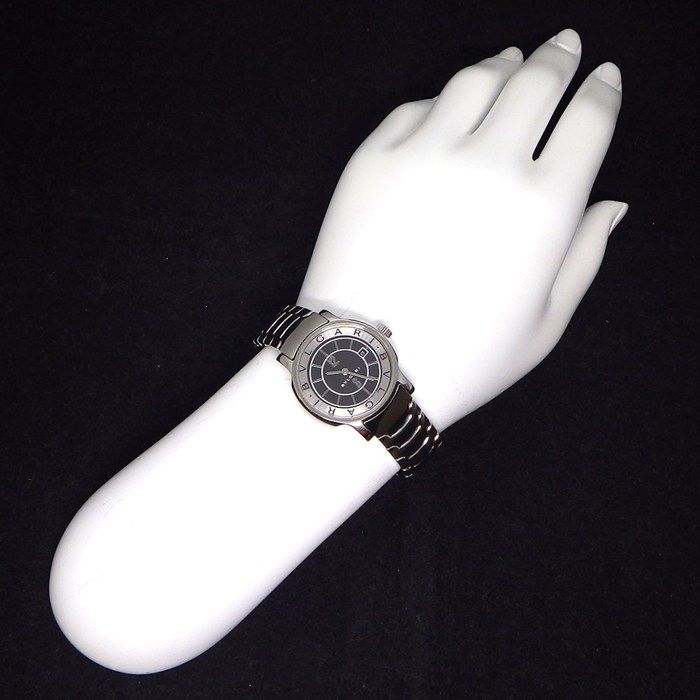Bvlgari Bvlgari Watch Solo Tempo St29s Black Dial Date SS Quartz Analog