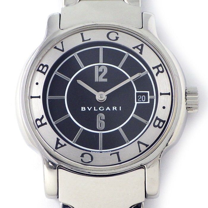Bvlgari Bvlgari Watch Solo Tempo St29s Black Dial Date SS Quartz Analog
