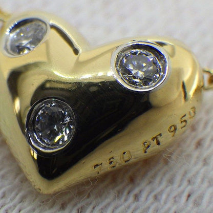 Tiffany & Co Tiffany & Co Necklace Dot's Heart 3 Point Diamond 18k Yellow Gold