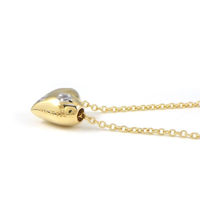 Tiffany & Co Tiffany & Co Necklace Dot's Heart 3 Point Diamond 18k Yellow Gold