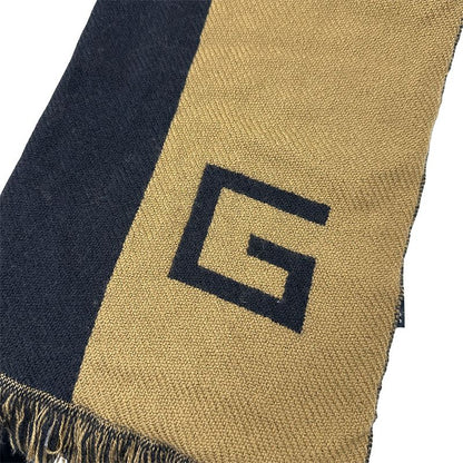 Gucci Scarf Women's Brand Shawl Wool Black Brown Logo Stylish Class Y Apparel