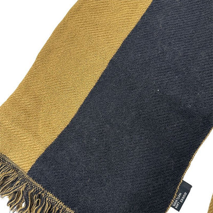 Gucci Scarf Women's Brand Shawl Wool Black Brown Logo Stylish Class Y Apparel