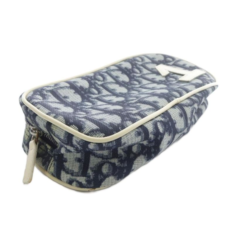 Christian DIOR Trotter Pouch Navy Blue Navy