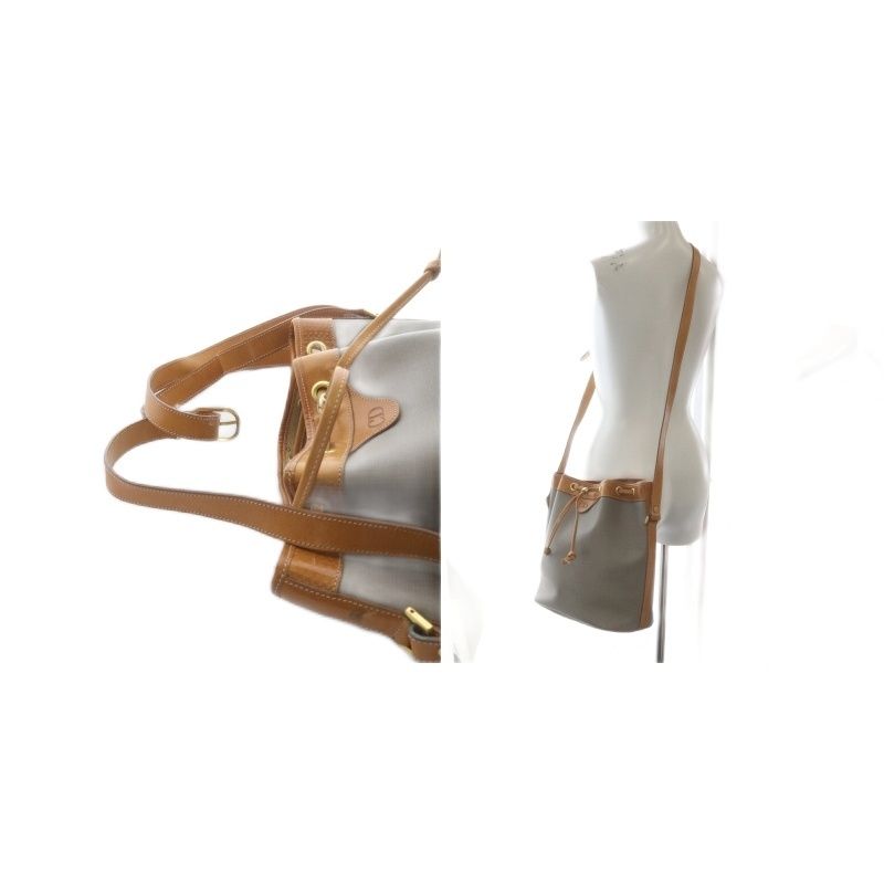 Christian DIOR Shoulder Bag One Shoulder Crossbody Drawstring Gray YO20 - OH