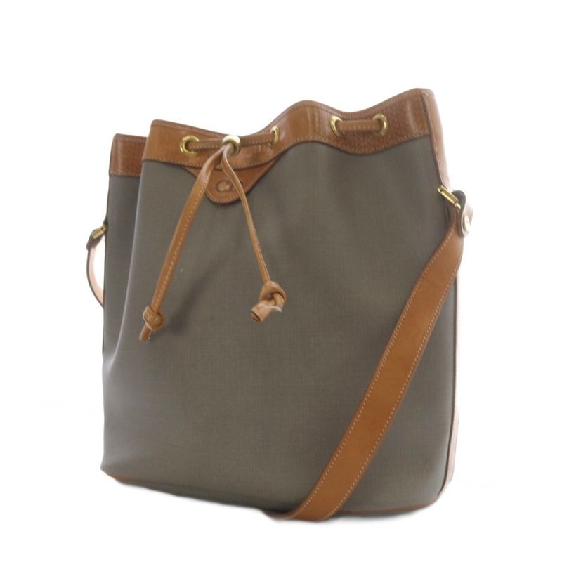 Christian DIOR Shoulder Bag One Shoulder Crossbody Drawstring Gray YO20 - OH