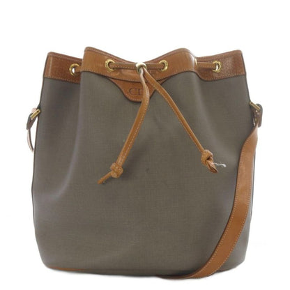 Christian DIOR Shoulder Bag One Shoulder Crossbody Drawstring Gray YO20 - OH