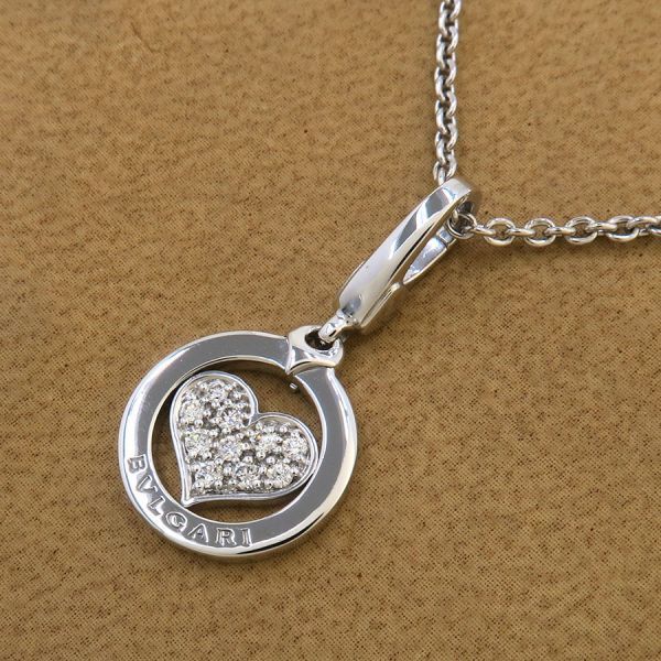 Bvlgari Tondo Diamond Charm Heart Necklace