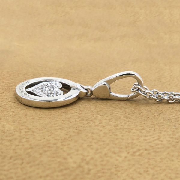 Bvlgari Tondo Diamond Charm Heart Necklace