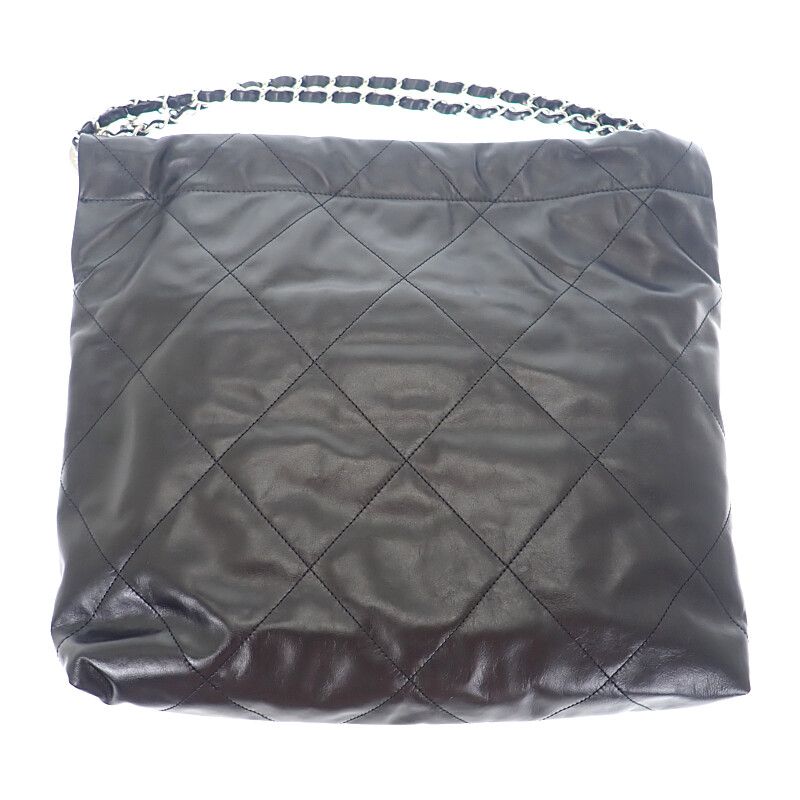 Chanel 22 Small As3260b1905794305 Handbag Shiny Calfskin Black Silver Hardware