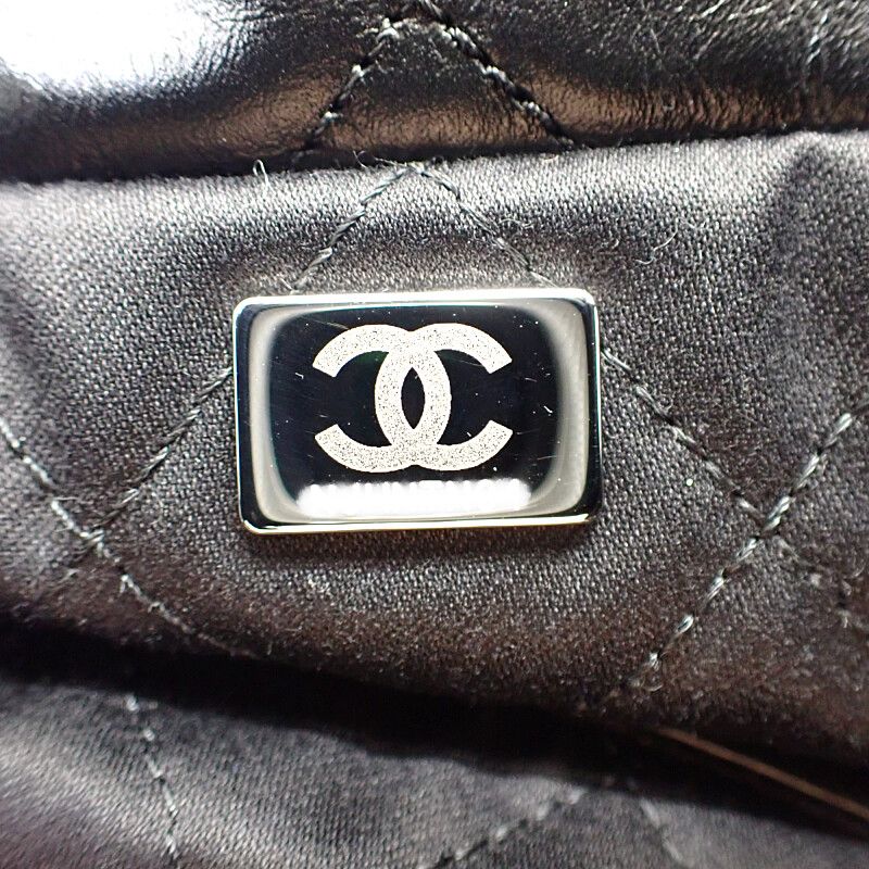 Chanel 22 Small As3260b1905794305 Handbag Shiny Calfskin Black Silver Hardware