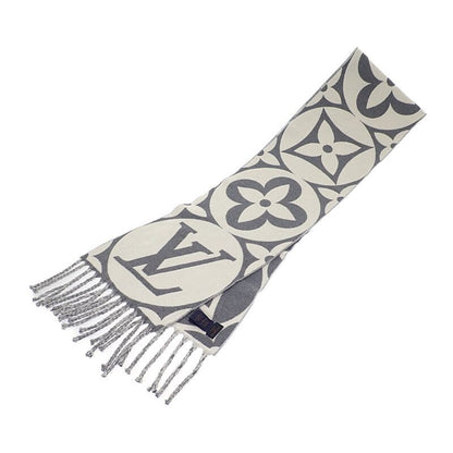 Louis Vuitton LV Medallion M92857 Scarf Wool Grey Gri-cles Le Men Ladies Unisex