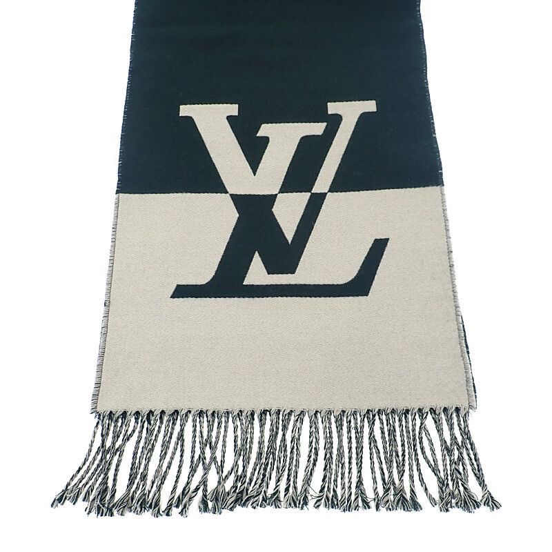 Louis Vuitton Graphic Dual M79139 Scarf Cashmere Green White Unisex [grade A