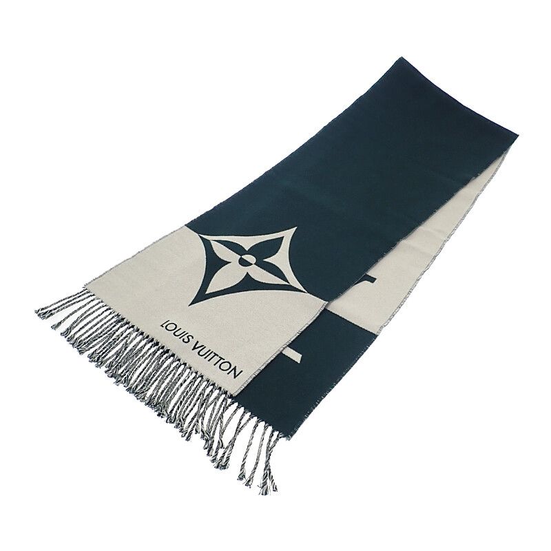 Louis Vuitton Graphic Dual M79139 Scarf Cashmere Green White Unisex [grade A