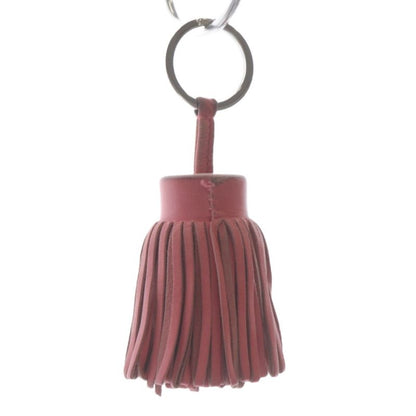 Hermes Carmen Rose Azalea Tassel Charm Key Holder Bag Charm Key Ring Leather