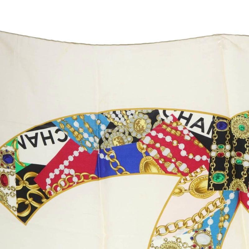 Chanel Jewelry Coco Mark Scarf Ivory