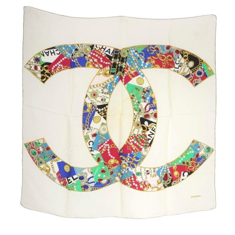 Chanel Jewelry Coco Mark Scarf Ivory
