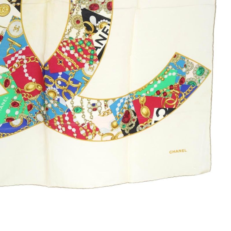 Chanel Jewelry Coco Mark Scarf Ivory